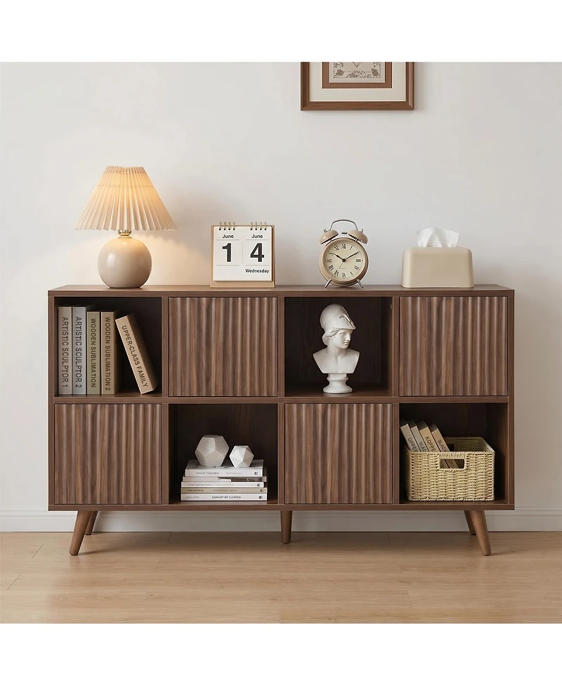 Streamdale Furniture 8-Cube Storage Organizer Bookcase with 4 Doors
