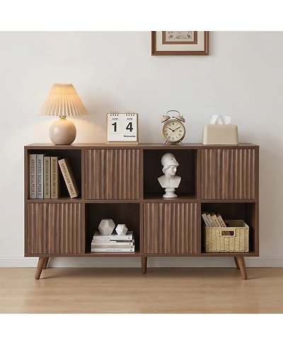 Streamdale Furniture 8-Cube Storage Organizer Bookcase with 4 Doors