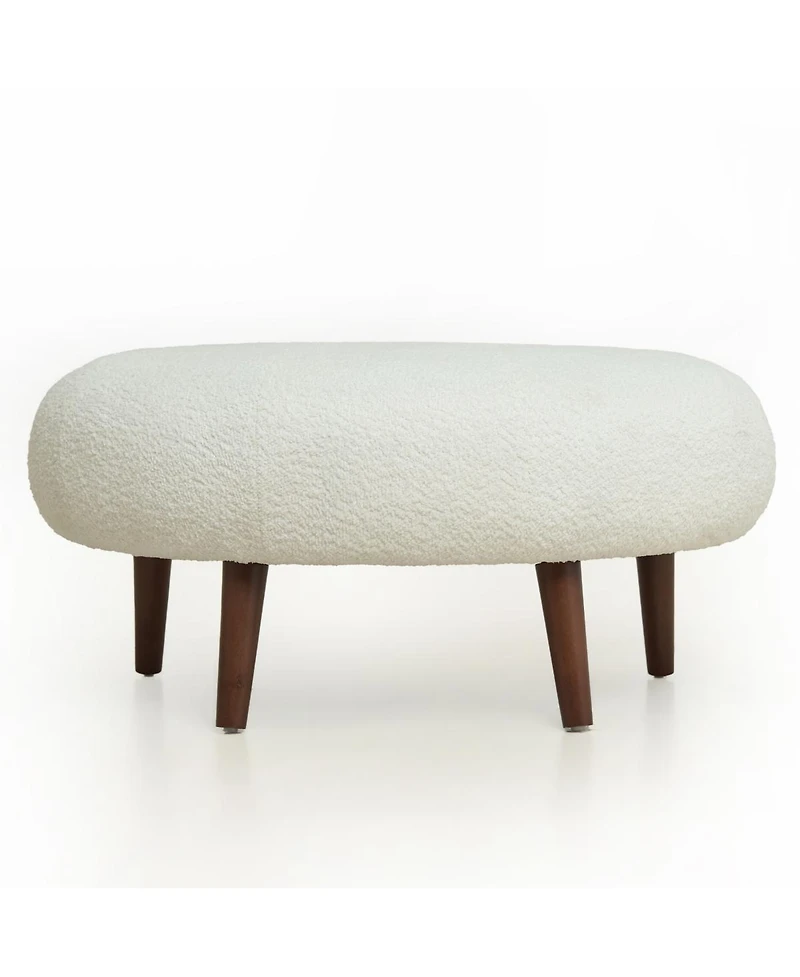 Streamdale Furniture Nordic Chenille Lazy Club Chair with Ottoman and Pillow