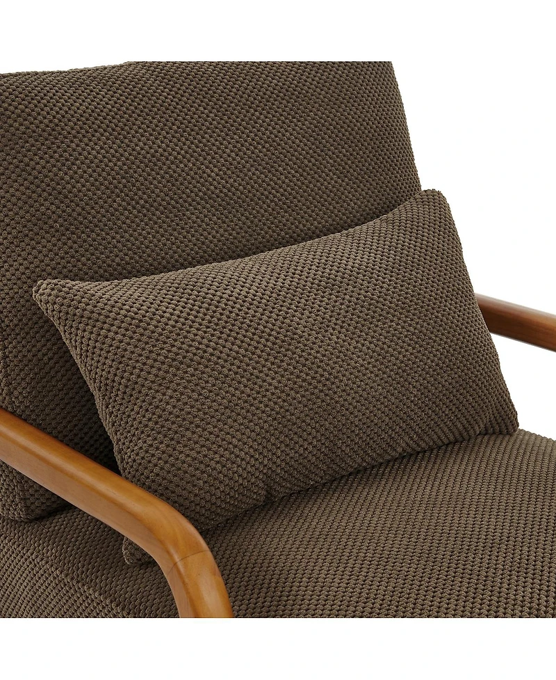 Streamdale Furniture Modern Solid Wood Accent Chair with Nubby Upholstery