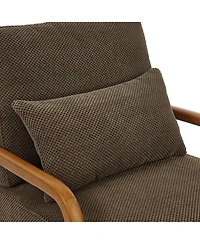 Streamdale Furniture Modern Solid Wood Accent Chair with Nubby Upholstery
