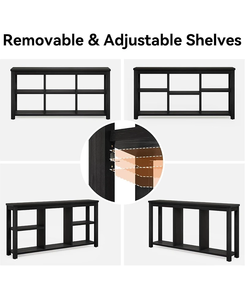 Tribesigns 63" Solid Wood Bookshelf with 6 Cubes