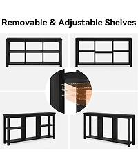 Tribesigns 63" Solid Wood Bookshelf with 6 Cubes