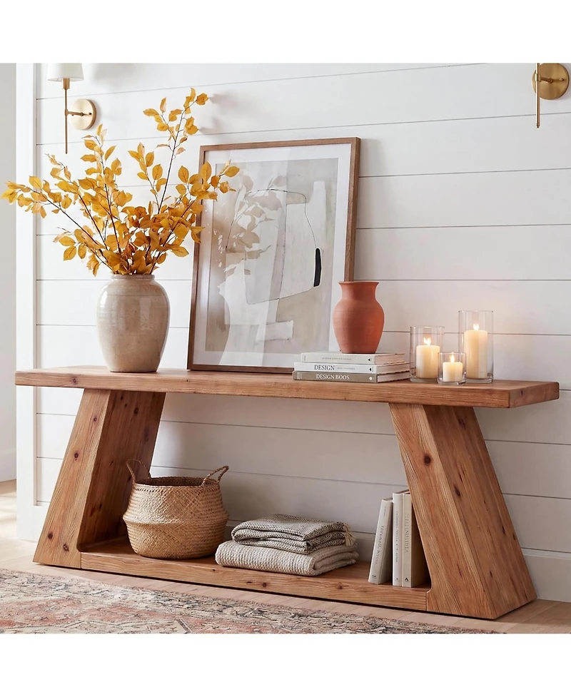 Tribesigns 62.99" Farmhouse Console Table with Storage Shelf
