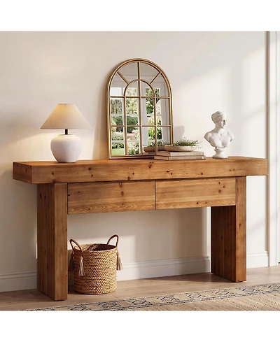 Tribesigns 63" Console Table with 2 Drawers
