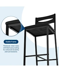 homfan 3-Piece Counter Height Dining Set - Storage Shelves + 2 Upholstered Chairs Sturdy Metal Frame Space-Saving for Room, Apartment