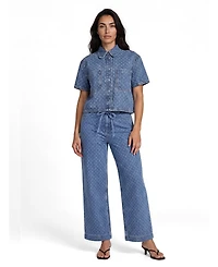 Masai Copenhagen Women's Cropped Collared Snap-Front Shacket