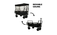 Mountaintop 480Lbs Collapsible Wagon with Canopy,7" All-Terrain Wheels,Foldable Large Capacity,Mosquito Net,Camping Shopping Sports Garden