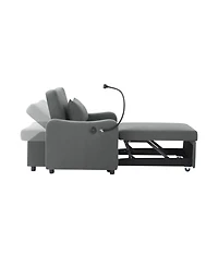 Streamdale Furniture 3-in-1 Convertible Sleeper Sofa Chair with Usb and Adjustable Backrest