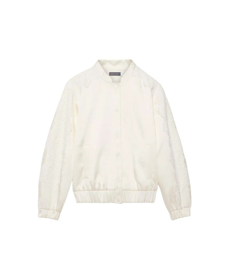 Mint Velvet Women's Satin Lace Trim Bomber Jacket