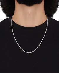 Italian Silver Solid Singapore Chain Necklace in Sterling Silver