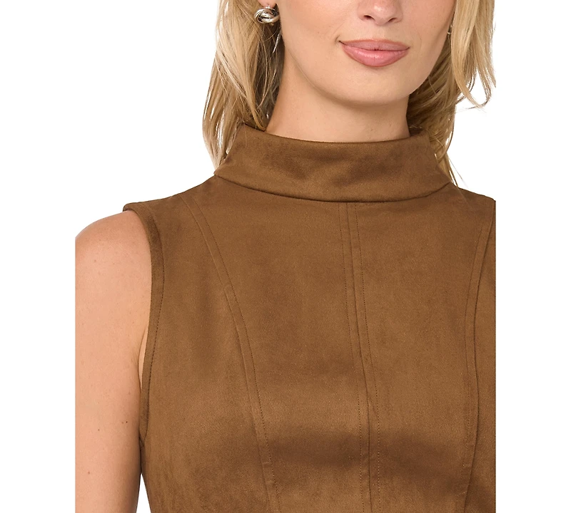 Vince Camuto Women's High Neck Princess Seam Midi Dress, Created for Macy's