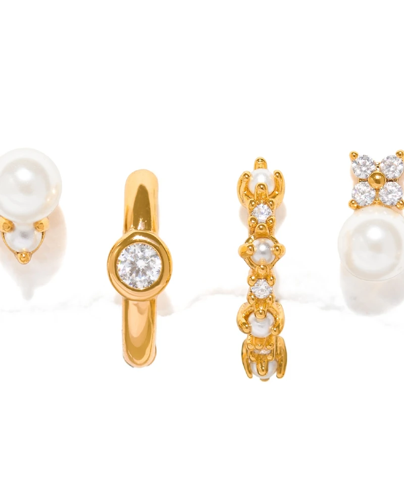 Girls Crew Crystal Cozumel Imitation Pearl Earring Set