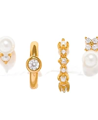 Girls Crew Crystal Cozumel Imitation Pearl Earring Set
