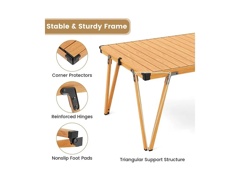 Boyel Living Folding Camping Table Picnic with Storage Bag and Waterproof Desktop