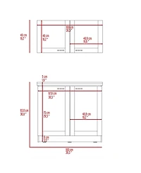 Fm Furniture Everett Kitchen Cabinet Set with Wall Cabinet, Storage Shelves, and Pantry
