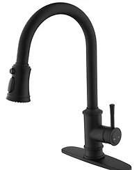 Thirtypeachy Single Handle High Arc Pull-Down Kitchen Faucet with 3-Function Sprayer, 360degree(s) Swivel, Easy Install