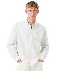 Lacoste Men's Striped Long-Sleeve Button-Down Oxford Shirt