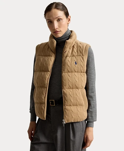 Polo Ralph Lauren Women's Carly Cable-Knit Wool-Cashmere Sleeveless Vest