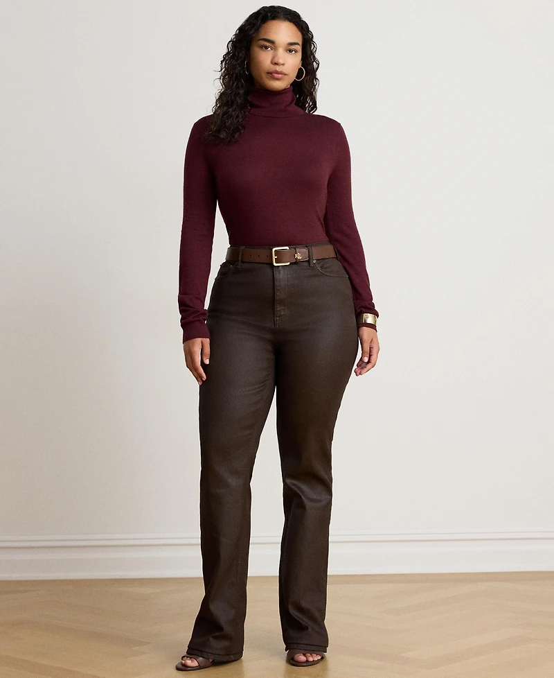 Lauren Ralph Women's High-Rise Bootcut Coated Jeans