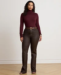 Lauren Ralph Women's High-Rise Bootcut Coated Jeans