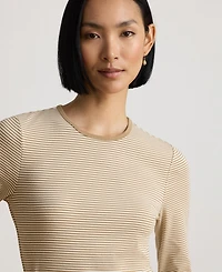 Lauren Ralph Women's Striped Long-Sleeve Rib-Knit T-Shirt