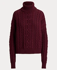 Lauren Ralph Lauren Women's Cable-Knit Cotton Turtleneck Sweater