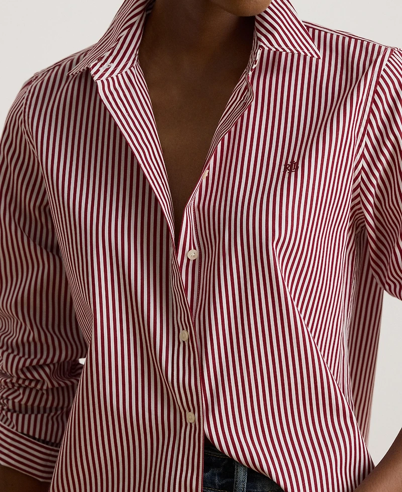 Lauren Ralph Women's Striped Long-Sleeve Button-Down Shirt