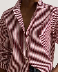 Lauren Ralph Women's Striped Long-Sleeve Button-Down Shirt