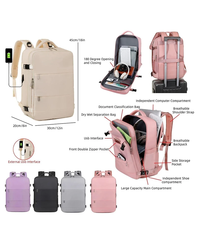 Mountaintop Laptop Backpack,Business Travel Laptops Backpack with Usb Charging Port,Water Resistant College Computer Bag for Women and Men