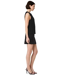 French Connection Women's Wide Pinstripe Suiting Sleeveless Peplum Top
