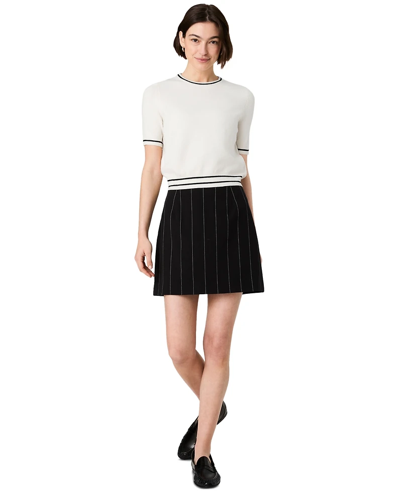 French Connection Women's Wide Pinstripe Mini A-Line Skirt