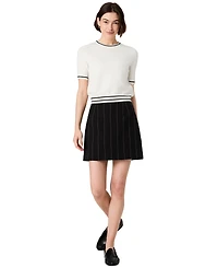 French Connection Women's Wide Pinstripe Mini A-Line Skirt