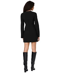 French Connection Women's Azra Long-Sleeve Jewel Neck A-Line Mini Dress