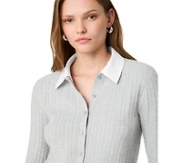 French Connection Women's Cable-Knit Collared Cardigan