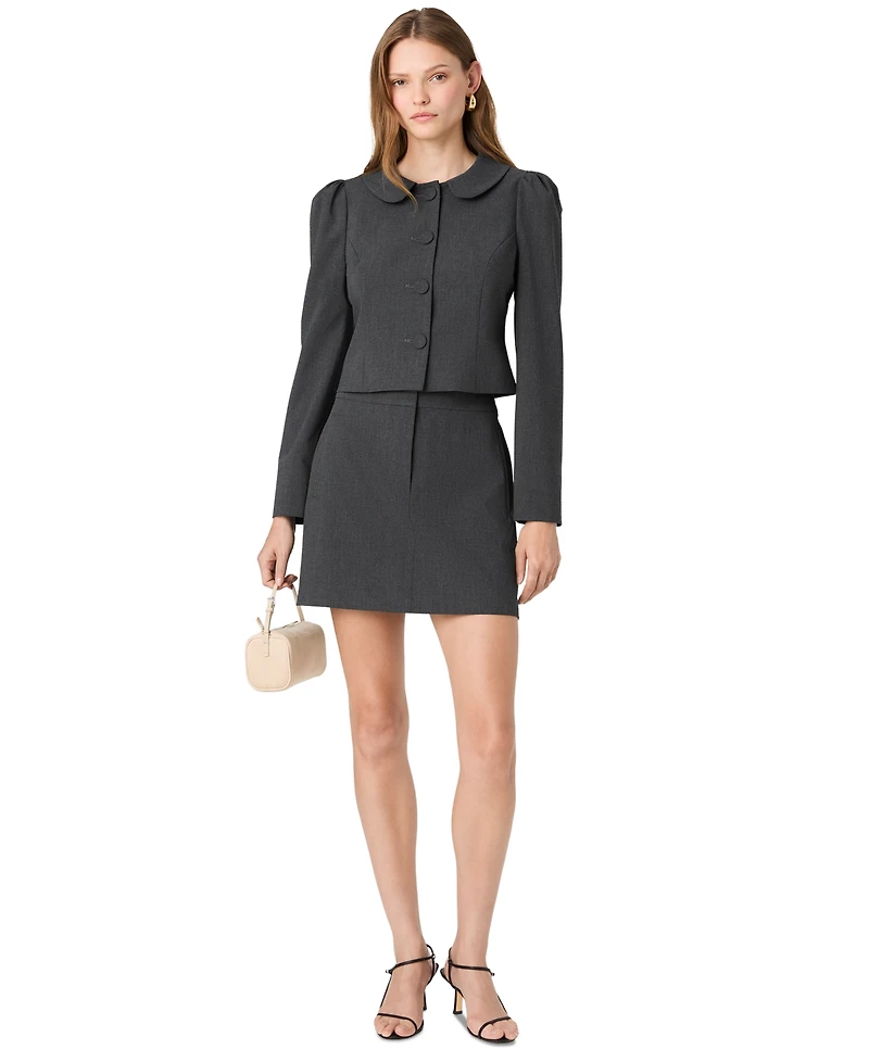 French Connection Women's Tavi Cropped Ruched-Sleeve Jacket