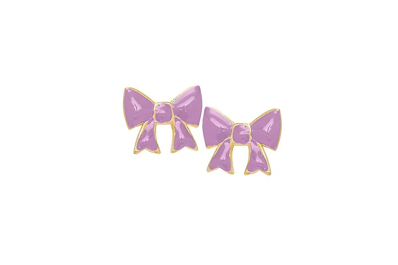 Lily Nily Girls Enamel Bow Stud Earrings in 14K