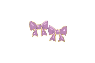 Lily Nily Girls Enamel Bow Stud Earrings in 14K