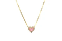 Lily Nily Girls Enamel Evil Eye Heart Cubic Zirconia Necklace in 14K