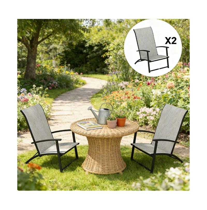 Mountaintop A set of 2 outdoor dining chairs, armchair, folding chair, terrace chair, camping chair, garden chair