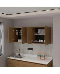 Fm Furniture MIlano Wall-Mounted Kitchen Storage Cabinet with Open Shelving