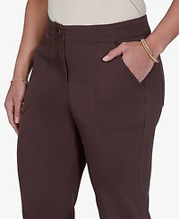 Ruby Rd. Petite Enzyme Wash Straight-Leg Cropped Pants