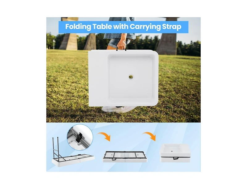 Boyel Living 5 Ft Folding Ice Cooler Table with Double Sinks for Camping Party Picnic Wedding