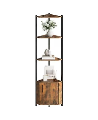 homfan Space-Saving 5-Tier Corner Shelf - 57 Inch Height - Metal Frame and Wood Shelves - for Living Room, Bedroom, Kitchen, Bathroom