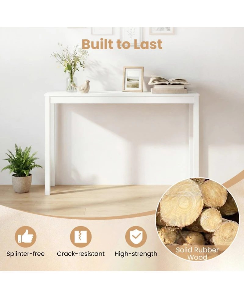 Sugift Wooden Console Table 48 Inch Farmhouse Sofa Table with Thickened Tabletop