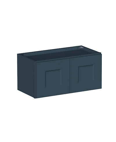 Boyel Living Double Door Short Wall Cabinet, Ready to Assemble Kitchen Cabinet with Solid Wood Frame