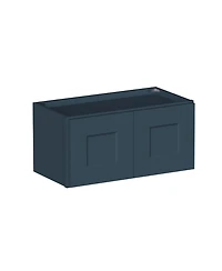 Boyel Living Double Door Short Wall Cabinet, Ready to Assemble Kitchen Cabinet with Solid Wood Frame