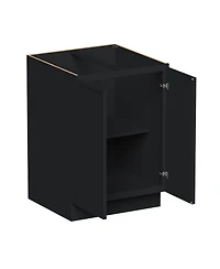 Boyel Living 24" Wide Full Height Door Base Cabinet, Ready to Assemble Kitchen Cabinet with Solid Wood Frame, Soft-Close Slides and Hinges