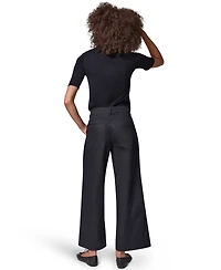 Donna Karan Weekend Women's Cotton Twill Wide-Leg Mid-Rise Pants,