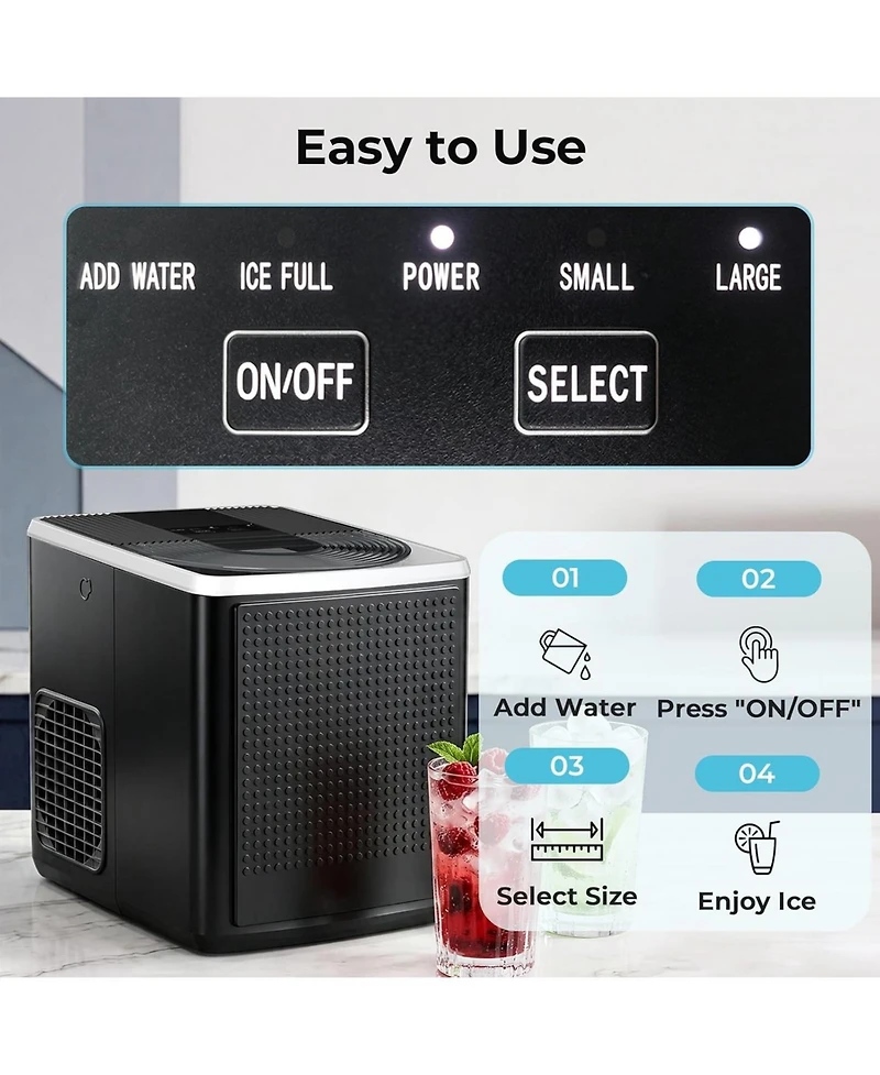 Cowsar Countertop Ice Maker 27 Lbs Per Day Self Cleaning